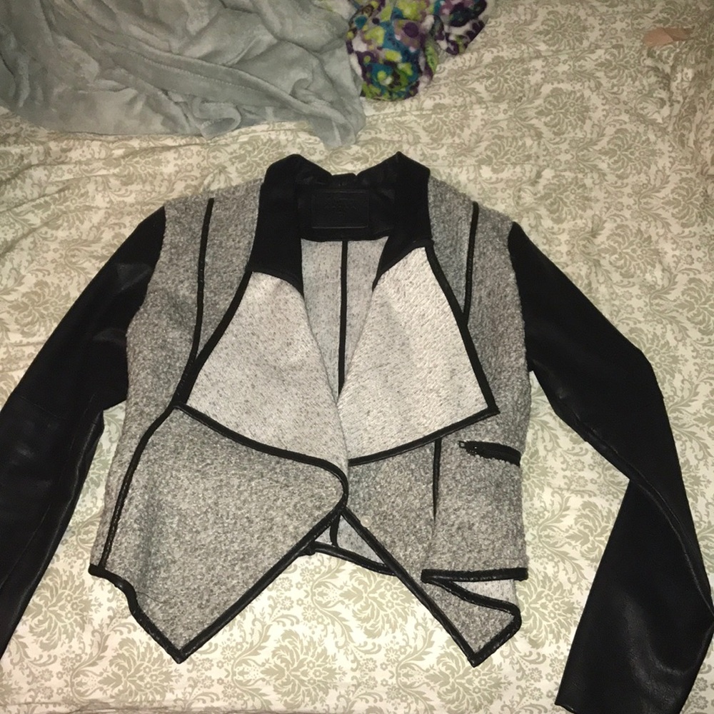 BLANK NYC half wool half leather jacket